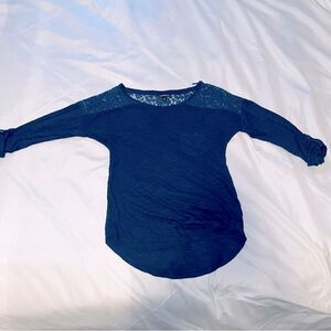 Express X-Small Navy Blue Half Sleeve Shirt